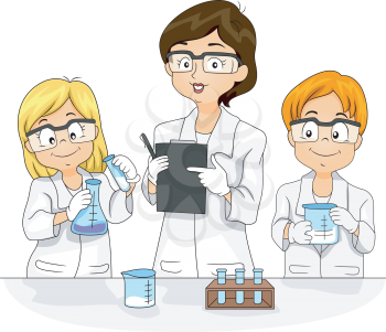 Illustration of Kids Conducting an Experiment
