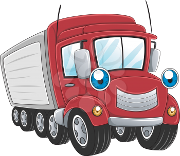 Illustration of a Trailer Truck at Work