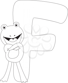 Coloring Page Illustration Featuring a Frog