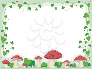 Background Illustration Featuring Mushrooms