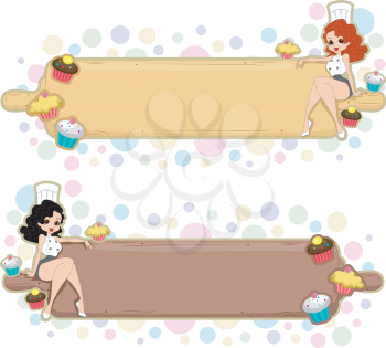 Illustration of a Web Banner with a Baking Theme