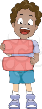 Illustration of a Kid Holding an Equal Sign