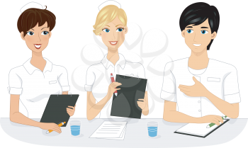 Illustration of Nurses Having a Meeting
