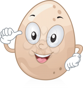 Mascot Illustration Featuring a Brown Egg
