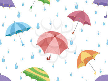 Illustration Featuring Umbrellas