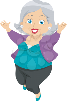 Illustration Featuring an Elderly Woman