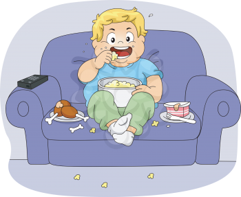 Illustration of an Overweight Boy