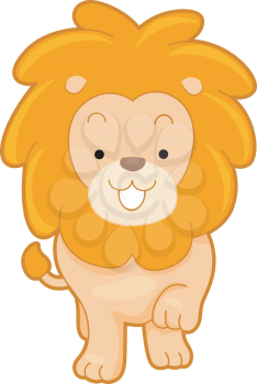 Illustration of a Lion Taking a Walk