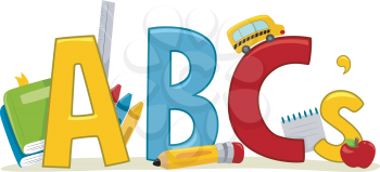 Text Illustration Featuring Letters of the Alphabet - Learning ABCs