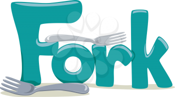 Text Illustration Featuring the Word Fork