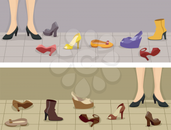 Header Illustration Featuring Different Footwear