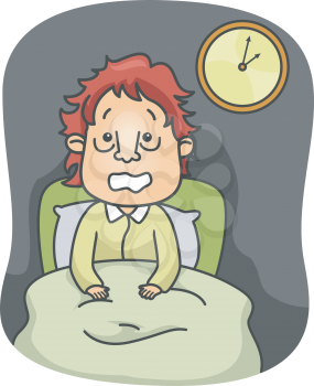 Illustration of a Guy Suffering from Insomnia
