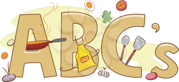 Text Illustration Featuring Cooking Items