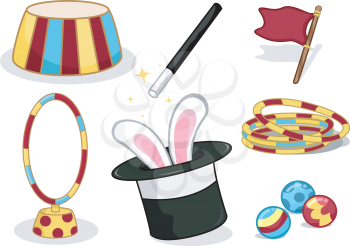 Illustration Featuring Circus Related Items