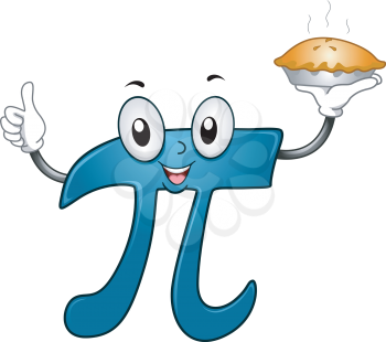 Illustration of a Pi Mascot Carrying a Pie