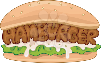 Illustration of a Juicy Hamburger