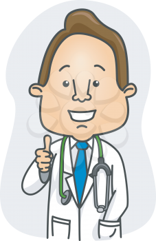 Illustration of a Doctor Giving a Thumbs Up