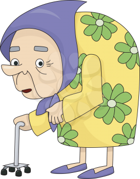 Royalty Free Clipart Image of an Elderly Woman