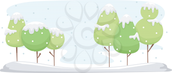 Royalty Free Clipart Image of Trees Covered in Snow