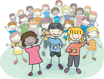 Royalty Free Clipart Image of a Group of Children