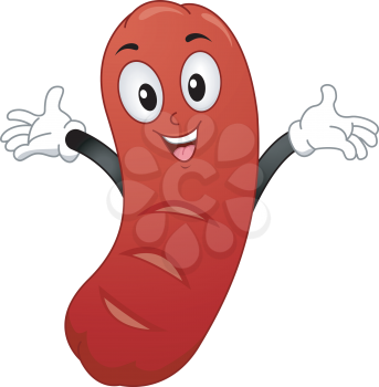 Royalty Free Clipart Image of a Weiner With Open Arms