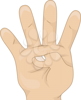 Royalty Free Clipart Image of Four Fingers
