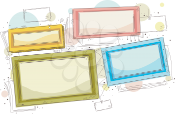 Royalty Free Clipart Image of Hanging Frames