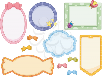 Royalty Free Clipart Image of Candy Coloured Frames
