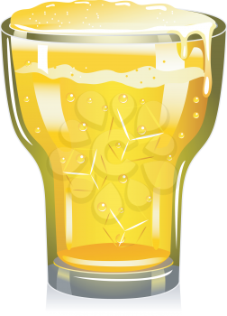 Royalty Free Clipart Image of an Overflowing Beer Glass