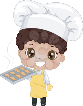 Royalty Free Clipart Image of a Little Baker