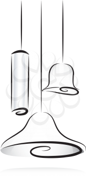 Illustration of Light Fixtures in Black and White