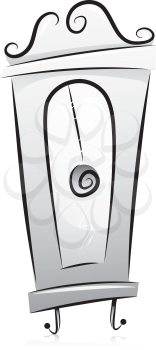 Illustration of Grandfather's Clock in Black and White
