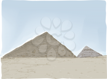Illustration Featuring the Great Pyramids of Egypt