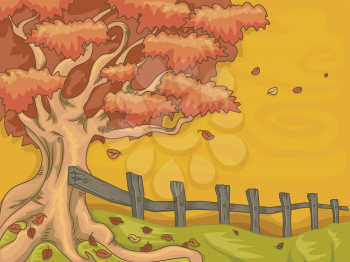 Background Illustration Featuring a Typical Autumn Scene