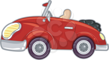 Illustration Featuring a Stylish Red Convertible Car