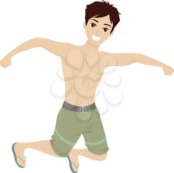 Illustration of a Guy in the Middle of a Jump