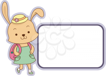 Illustration Featuring a Ready to Print Label with a Rabbit on the Side