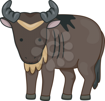 Illustration of a Wildebeest Looking Curiously at the Screen