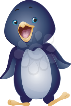 Illustration of a Cute Penguin Waddling 