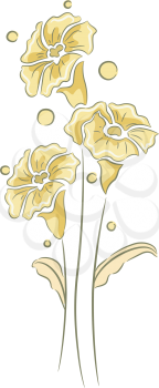 Illustration Featuring Yellow Long-Stemmed Flowers