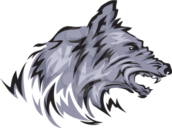Mascot Illustration Featuring a Wolf with Its Fangs Bared