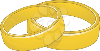 Illustration Featuring a Pair of Gold Wedding Rings