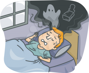 Illustration of a Man Having a Nightmare