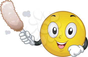Illustration of a Smiley Using a Duster