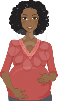 Illustration Featuring a Pregnant African Woman