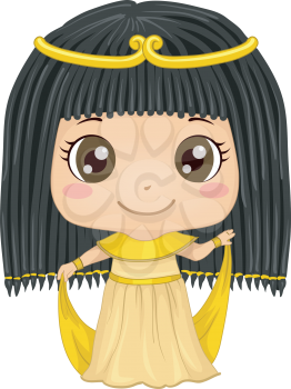 Illustration Featuring a Girl Wearing an Egyptian Costume