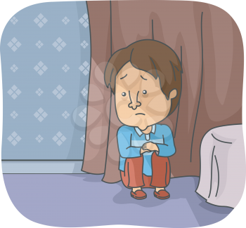 Illustration Featuring a Depressed Man