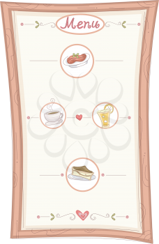 Illustration of a Menu Board Highlighting the Specialties of the Restaurant