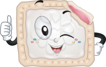 Mascot Illustration of a Partially Eaten Toaster Pastry Giving a Thumbs Up