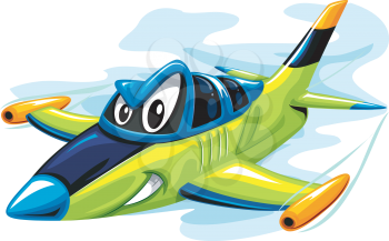 Mascot Illustration of a Fierce Jet Fighter Preparing to Attack